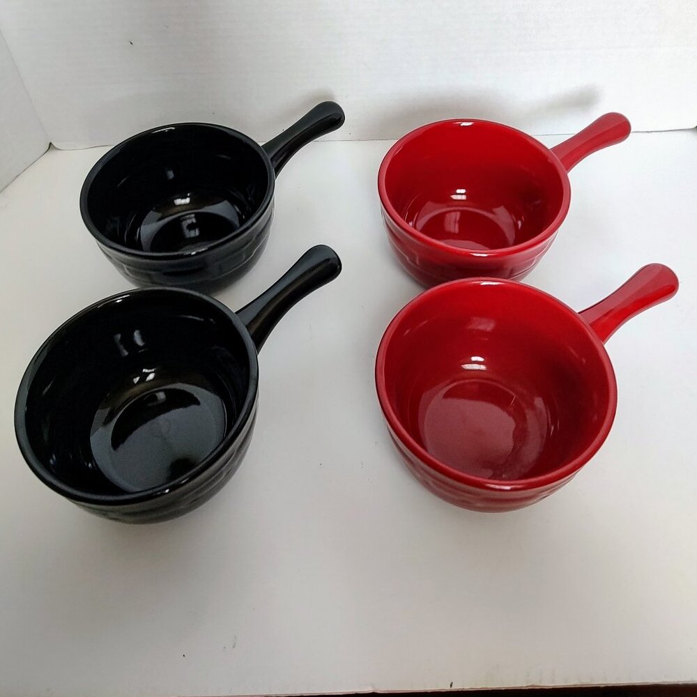 Longaberger Pottery Paprika Chili/Soup Bowls - 4 in Set